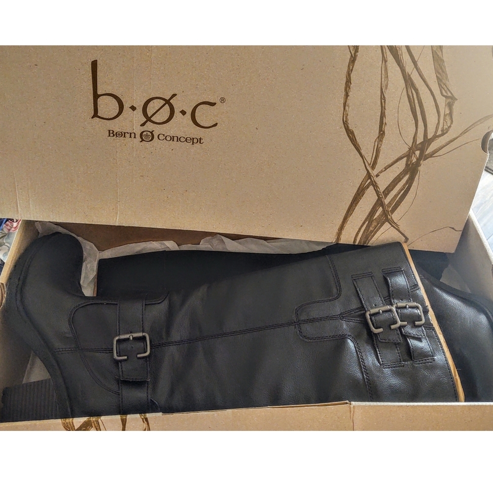 Lara Med/Wide Calf Faux Leather Knee High Boots